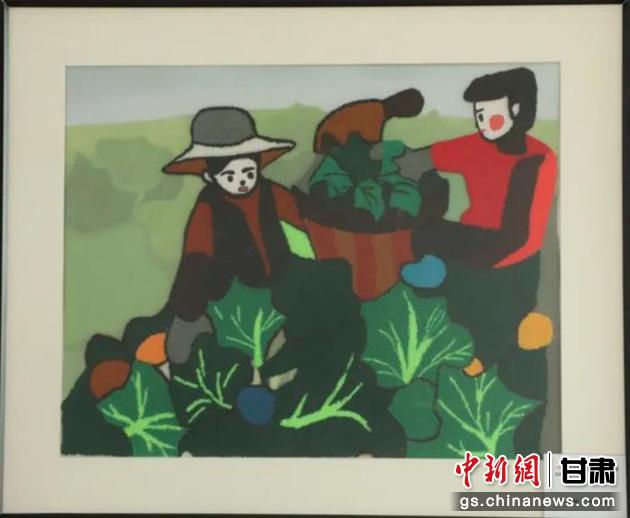 皋蘭縣高原夏菜項目幫助當(dāng)?shù)貗D女增收致富。刺繡 黃淑娟 繡稿 趙海科