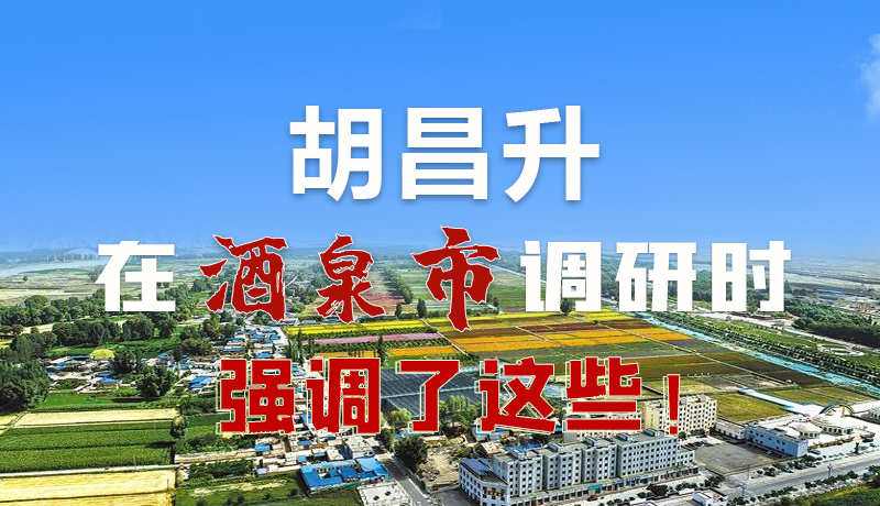 圖解|胡昌升在酒泉市調(diào)研時強調(diào)了這些！