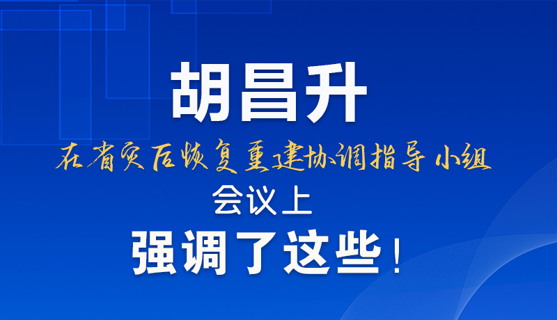 圖解|胡昌升在省災(zāi)后恢復(fù)重建協(xié)調(diào)指導(dǎo)小組會(huì)議上強(qiáng)調(diào)了這些！
