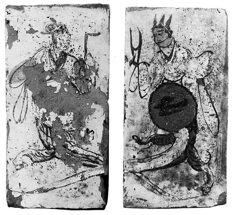 高臺縣博物館藏魏晉墓出土的女媧、伏羲畫像磚